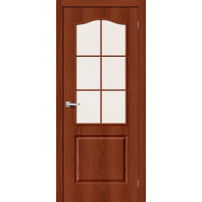 Дверь межкомнатная 32С Финиш Флекс, Ламинированные Л-01 (ИталОрех), остекленная, magic fog, каркасно-щитовая