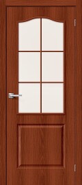 Дверь межкомнатная 32С Финиш Флекс, Ламинированные Л-01 (ИталОрех), остекленная, magic fog, каркасно-щитовая