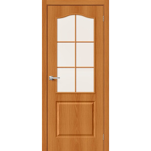Дверь межкомнатная 32С Финиш Флекс Л-02 (МиланОрех), остекленная, magic fog, каркасно-щитовая