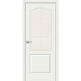 Дверь межкомнатная 32С Финиш Флекс Л-04 (Белый), остекленная, magic fog, кромка обычная, каркасно-щитовая