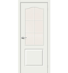 Дверь межкомнатная 32С Финиш Флекс, Л-04 (Белый), остекленная, magic fog, каркасно-щитовая