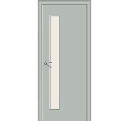 Ламинированная межкомнатная дверь «Гост-3» (Без усиления) Л-16 (Серый)) остекление Magic Fog