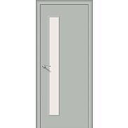 Ламинированная межкомнатная дверь «Гост-3» (Без усиления) Л-16 (Серый)) остекление Magic Fog
