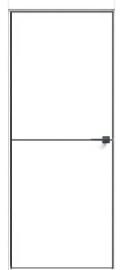 Дверь межкомнатная L10AL молдинг ПВХ Белый сатин, глухая, кромка алюминиевая черная матовая, царговая