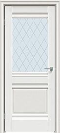 Дверь межкомнатная "L12" Белый сатин, стекло Ромб