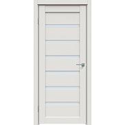 Дверь межкомнатная Concept-583 ПВХ, Белоснежно матовый, остекленная, сатинат белый, царговая