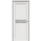 Дверь межкомнатная Concept-601 ПВХ Белоснежно матовый, без декора, остекленная, лакобель чёрный, царговая