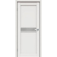 Дверь межкомнатная Concept-601 ПВХ Белоснежно матовый, без декора, остекленная, лакобель чёрный, царговая