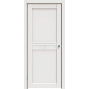 Дверь межкомнатная Concept-601 ПВХ Белоснежно матовый, без декора, остекленная, зеркало, царговая