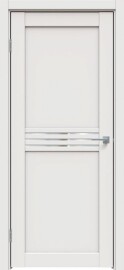 Дверь межкомнатная Concept-601 ПВХ, Белоснежно матовый, остекленная, зеркало, царговая
