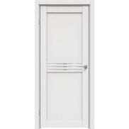 Дверь межкомнатная Concept-601 ПВХ, Белоснежно матовый, остекленная, зеркало, царговая