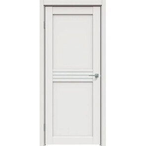 Дверь межкомнатная Concept-601 ПВХ Белоснежно матовый, без декора, остекленная, сатинат белый, царговая