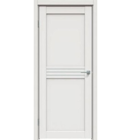 Дверь межкомнатная Concept-601 ПВХ, Белоснежно матовый, остекленная, сатинат белый, царговая