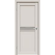 Дверь межкомнатная Concept-601 ПВХ Лайт грей, остекленная, лакобель чёрный, кромка нет, царговая