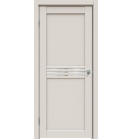 Дверь межкомнатная Concept-601 ПВХ, Лайт грей, остекленная, зеркало, царговая