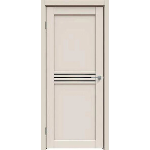 Дверь межкомнатная Concept-601 ПВХ Магнолия, без декора, остекленная, лакобель чёрный, царговая