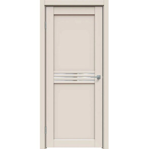 Дверь межкомнатная Concept-601 ПВХ Магнолия, без декора, остекленная, зеркало, царговая