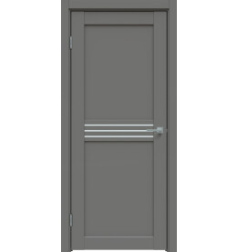 Дверь межкомнатная Concept-601 ПВХ, Медиум грей, остекленная, сатинат белый, царговая