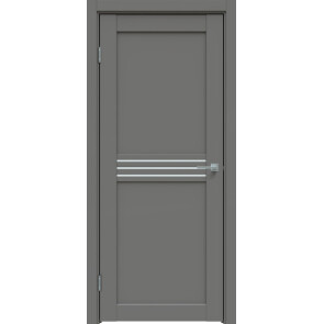 Дверь межкомнатная Concept-601 ПВХ Медиум грей, без декора, остекленная, сатинат белый, царговая