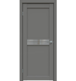 Дверь межкомнатная Concept-601 ПВХ, Медиум грей, остекленная, зеркало, царговая