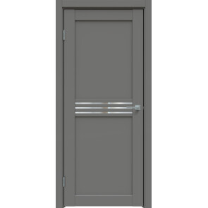 Дверь межкомнатная Concept-601 ПВХ Медиум грей, без декора, остекленная, зеркало, царговая