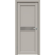 Дверь межкомнатная Concept-601 ПВХ, Шелл грей, остекленная, лакобель чёрный, царговая