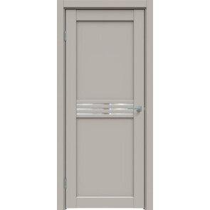 Дверь межкомнатная Concept-601 ПВХ Шелл грей, без декора, остекленная, зеркало, царговая