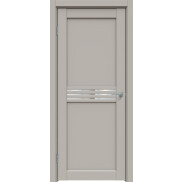 Дверь межкомнатная Concept-601 ПВХ Шелл грей, без декора, остекленная, зеркало, царговая