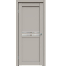 Дверь межкомнатная Concept-601 ПВХ, Шелл грей, остекленная, зеркало, царговая