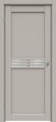Дверь межкомнатная Concept-601 ПВХ Шелл грей, без декора, остекленная, зеркало, царговая