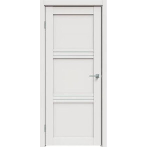 Дверь межкомнатная Concept-602 ПВХ Белоснежно матовый, остекленная, сатинат белый, царговая