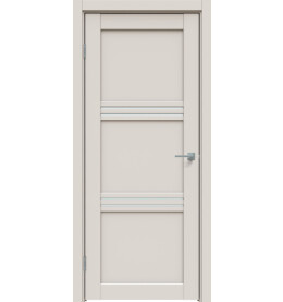 Дверь межкомнатная Concept-602 ПВХ, Лайт грей, остекленная, сатинат белый, царговая