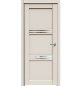 Дверь межкомнатная Concept-602 ПВХ, Магнолия, остекленная, зеркало, царговая