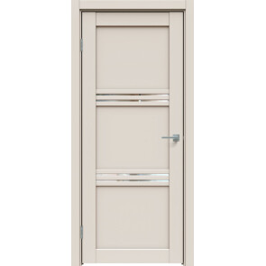 Дверь межкомнатная Concept-602 ПВХ Магнолия, остекленная, зеркало, царговая