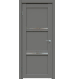 Дверь межкомнатная Concept-602 ПВХ, Медиум грей, остекленная, зеркало, царговая