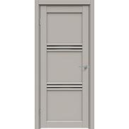 Дверь межкомнатная Concept-602 ПВХ, Шелл грей, остекленная, лакобель чёрный, царговая