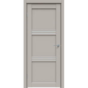 Дверь межкомнатная Concept-602 ПВХ Шелл грей, остекленная, сатинат белый, царговая