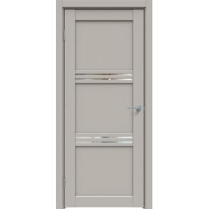 Дверь межкомнатная Concept-602 ПВХ Шелл грей, остекленная, зеркало, царговая