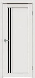 Дверь межкомнатная "Concept-604" Белоснежно матовый, стекло Лакобель черный