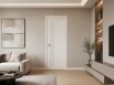 Дверь межкомнатная Concept-604 ПВХ Белоснежно матовый, без декора, остекленная, сатинат белый, без кромки, царговая