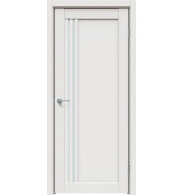 Дверь межкомнатная Concept-604 ПВХ, Белоснежно матовый, остекленная, сатинат белый, царговая