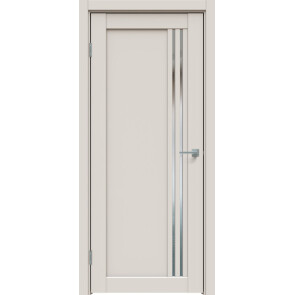 Дверь межкомнатная Concept-604 ПВХ Лайт грей, остекленная, зеркало, царговая