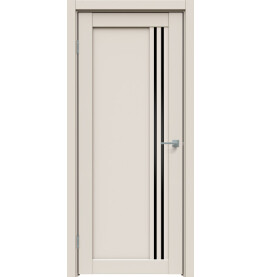 Дверь межкомнатная Concept-604 ПВХ, Магнолия, остекленная, лакобель чёрный, царговая