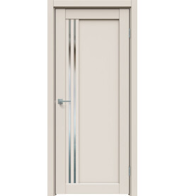 Дверь межкомнатная Concept-604 ПВХ, Магнолия, остекленная, зеркало, царговая
