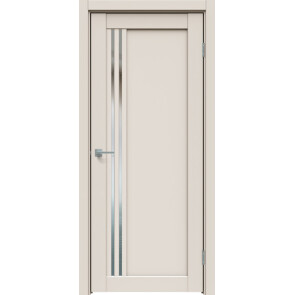 Дверь межкомнатная Concept-604 ПВХ Магнолия, остекленная, зеркало, царговая