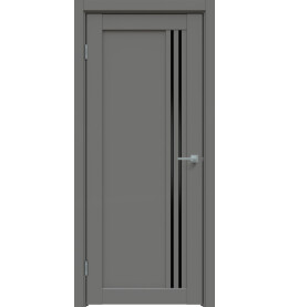 Дверь межкомнатная Concept-604 ПВХ, Медиум грей, остекленная, лакобель чёрный, царговая