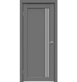 Дверь межкомнатная Concept-604 ПВХ, Медиум грей, остекленная, сатинат белый, царговая