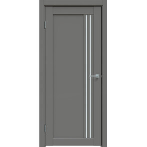 Дверь межкомнатная Concept-604 ПВХ Медиум грей, остекленная, сатинат белый, царговая