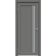 Дверь межкомнатная Concept-604 ПВХ Медиум грей, без декора, остекленная, сатинат белый, без кромки, царговая