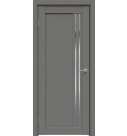 Дверь межкомнатная Concept-604 ПВХ, Медиум грей, остекленная, зеркало, царговая